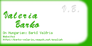 valeria barko business card