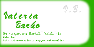 valeria barko business card